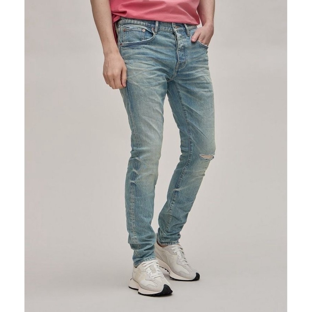 NWT Purple Brand P001 Skinny Aged Ripped Distressed Jeans Low Rise Stretch Denim - Picture 4 of 12